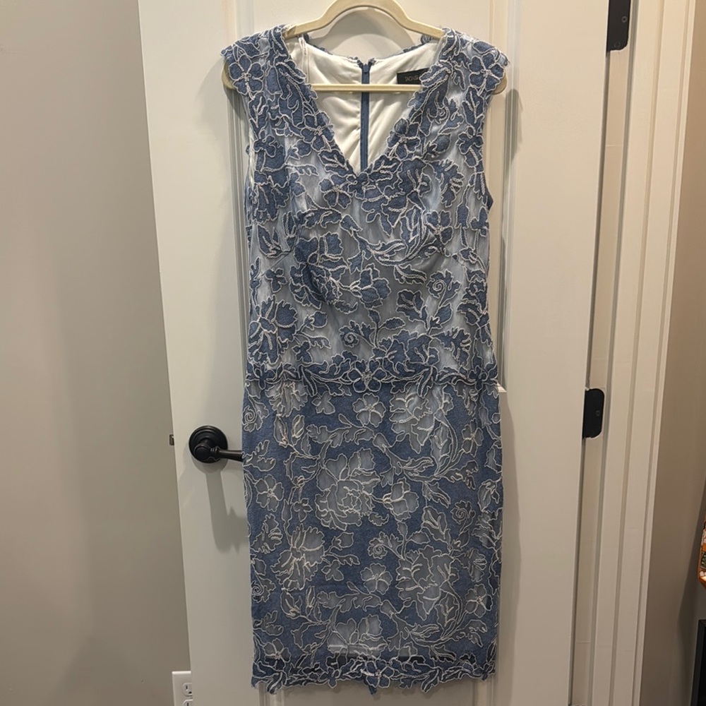 Tadashi Shoji Blue Floral Lace Dress